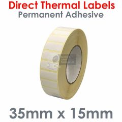 35mm x 15mm labels direct thermal white