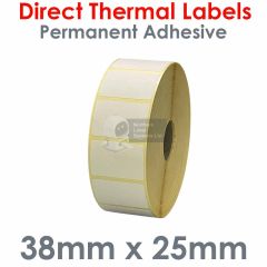 38mm x 25mm direct thermal labels