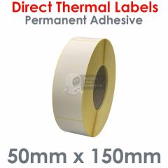 Direct thermal labels 50mm x 150mm on 76mm cores