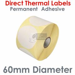 60mm diameter round labels direct thermal