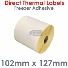 Freezer adhesive labels 102mm x 127mm direct thermal