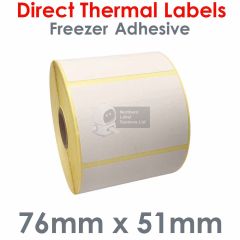 Freezer adhesive labels 76mm x 51mm direct thermal