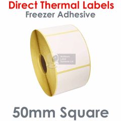 Freezer adhesive labels 50mm square direct thermal