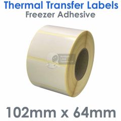 102mm x 64mm freezer adhesive labels thermal transfer