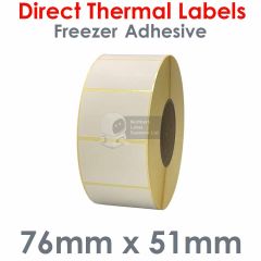 Freezer adhesive labels 76mm x 51mm direct thermal