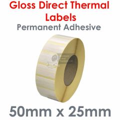 Gloss 50mm x 25mm direct thermal labels