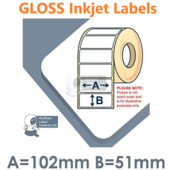 DTM Print 102mm x 51mm Gloss Paper Colour Inkjet Labels