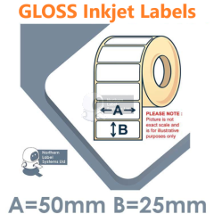 LX2000e 50mm x 25mm Gloss Paper Colour Inkjet Labels