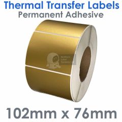 Gold labels 102mm x 76mm size