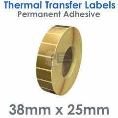 Gold labels 38mm x 25mm thermal transfer