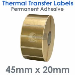Gold labels 45mm x 20mm