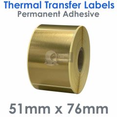 Gold labels 51mm x 76mm thermal transfer