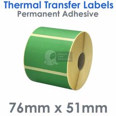 Green labels 76mm x 51mm matt