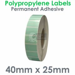 Green polypropylene labels 40mm x 25mm