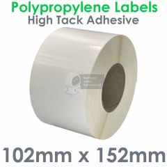 Large Rolls of High Tack Gloss polypropylene labels 102mm x 152mm