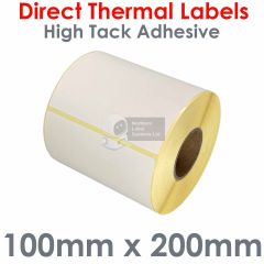 100mm x 200mm high tack adhesive labels direct thermal