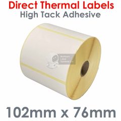 High Tack adhesive labels 102mm x 76mm direct thermal