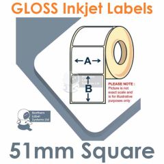 51mm square inkjet labels gloss