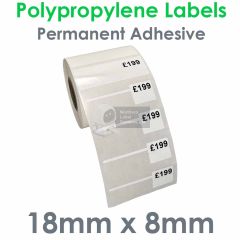 Jewellery labels 18mm x 8mm polypropylene