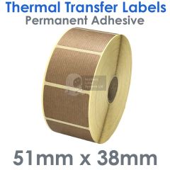 Kraft Paper Labels 51mm x 38mm Thermal Transfer