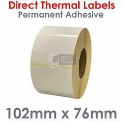 Labels 102mm x 76mm direct thermal on 76mm core