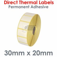 30mm x 20mm direct thermal labels