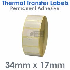 34mm x 17mm labels thermal transfer
