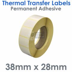 38mm x 28mm labels white thermal transfer