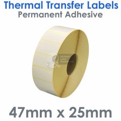 Thermal transfer labels 47mm x 25mm