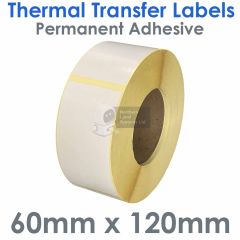 60mm x 120mm thermal transfer labels on 76mm core