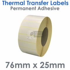 Thermal transfer labels 76mm x 25mm