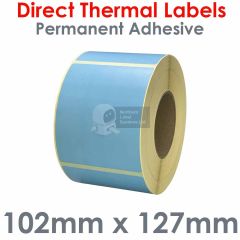 Labels blue 102mm x 127mm direct thermal