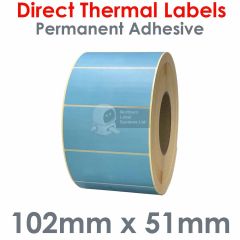 Labels blue 102mm x 51mm direct thermal