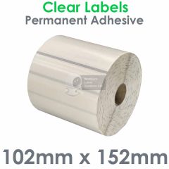 Clear labels 102mm x 152mm