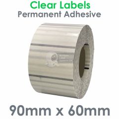Clear labels polypropylene gloss 90mm x 60mm