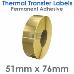 Labels gold 51mm x 76mm thermal transfer