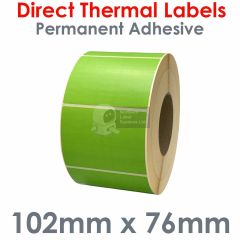 Labels green direct thermal 102mm x 76mm