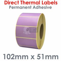 Labels Lilac 102mm x 51mm direct thermal
