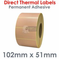 Labels peach 102mm x 51mm direct thermal