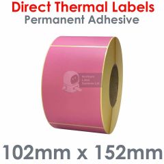 Labels pink 102mm x 152mm direct thermal