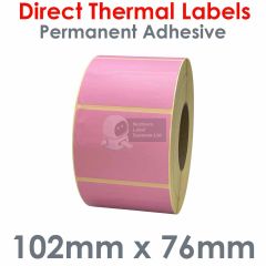 Labels pink 102mm x 76mm direct thermal