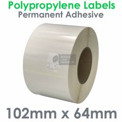 Polypropylene labels 102mm x 64mm