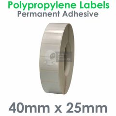 Waterproof labels polypropylene 40mm x 25mm