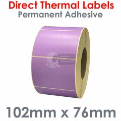 Labels lilac purple 102mm x 76mm direct thermal