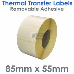 Labels with removable adhesive 85mm x 55mm thermal transfer