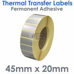 Labels silver 44mm x 19mm thermal transfer