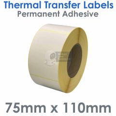 Labels thermal transfer 75mm x 110mm