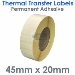 Large roll of labels 45mm x 20mm
