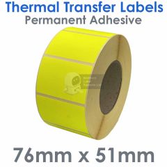 76mm x 51mm fluorescent yellow labels
