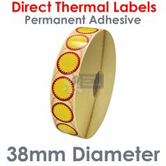 Large discount labels 38mm diameter